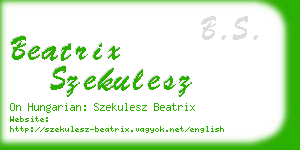 beatrix szekulesz business card
